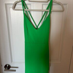 Green "Blue Blush" Bodycon Mini Dress with fun straps